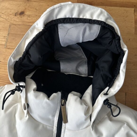 Obermeyer Down Coat Womens 12 White Black Duck Puffer Circuit Ski Snow - Picture 10 of 15